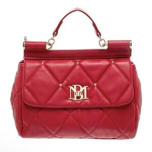 Badgley Mischka Red Quilted Handbag